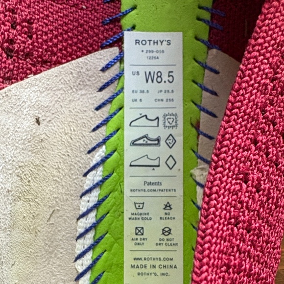 Rothy's Max Buckle Mary Jane Ruby Mesh Square Toe Flats with Strap - Picture 7 of 9